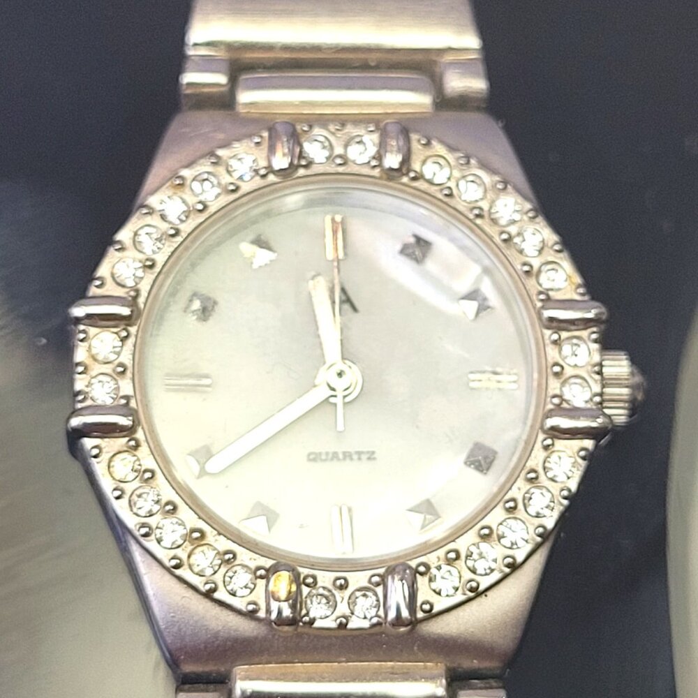 Advance Ladies Dress Watch Circa 1995 Crystal Bezel 8" Total Length WORKING New